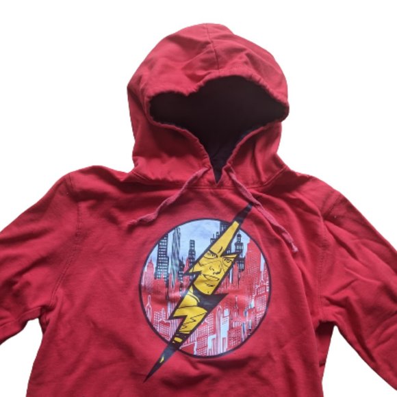DC Comics "The Flash" Red Hoodie Hooded Sweater Fits Men Small Medium - Picture 2 of 5